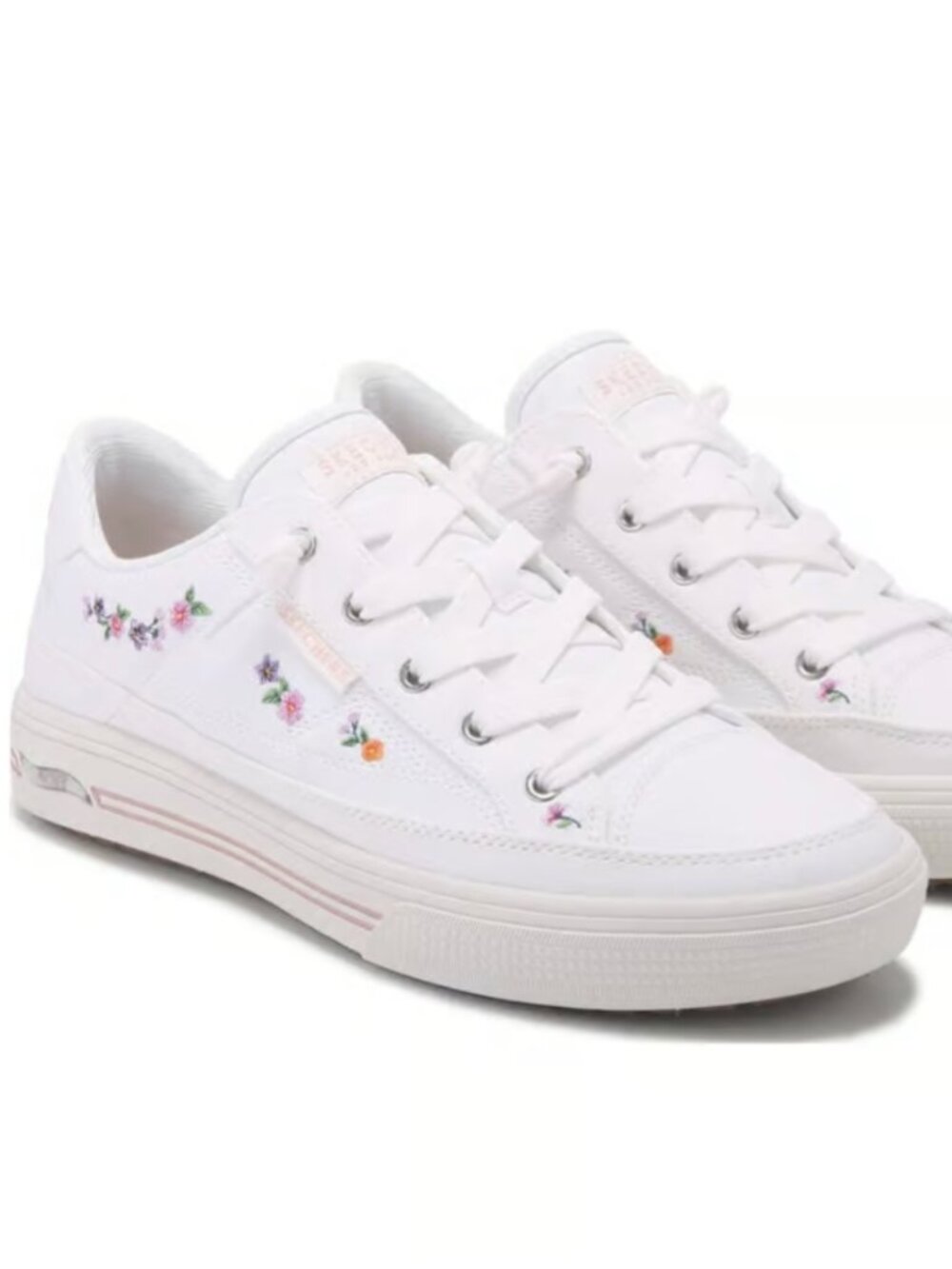 Skechers Arch Fit Arcade Subtle Bouquet Sneakers Size 9 Womens White Floral NEW